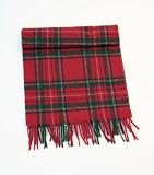 Hand Made in Ireland 100% Lambswool Warm Scarves for Women and Men in Plaid colors