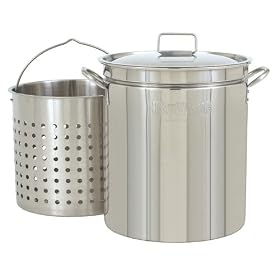 Buy Bayou Classic 1136, 36-Qt. Stainless Fryer Steamer with Vented Lid and Basket by Bayou Classic