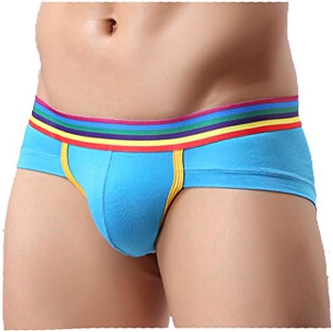 Yiqistore Mens Breathable Modal Underwear Briefs Underwear Male Personality Stitching Underpants (blue, M)