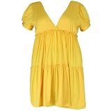 Yellow Short Sleeve Jr Plus Size Dress