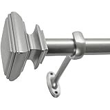 Decopolitan 7/8-Inch Square Window Treatment Rod Set, 72 to 144-Inch, Nickel