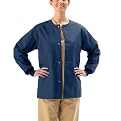 Medline Scrub Jacket Snap Front Warm Up - Navy