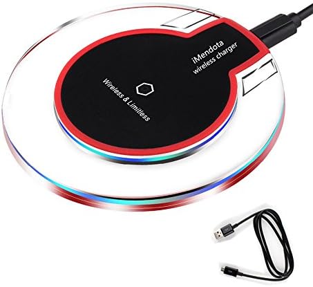 Qi Wireless Charger Fast Charging Pad Dock Circle Charging Stand for Samsung S6 S7 S7 Edge Note 5 7 LG Google Nexus 6 (Crystal - black)