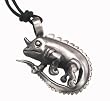 Horned Lizard Iguana Chameleon Pewter Pendant