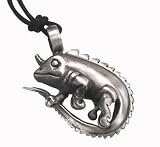 Horned Lizard Iguana Chameleon Silver Tone Pewter Pendant