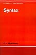 Syntax (Cambridge Textbooks in Linguistics)