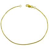 41D0Bxcq1KL. SL160  10 Karat Yellow Gold Box Chain Bracelet (0.8 mm Thick, 7.25 inch)