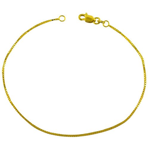 10 Karat Yellow Gold Box Chain Bracelet (0.8 mm Thick, 7.25 inch)