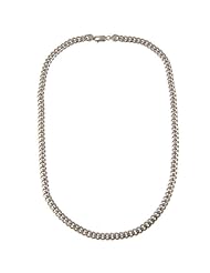 Platifina Platinum over Silver 24-inch Cuban Link Chain Necklace