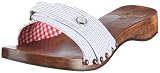 Adelheid Gl&uuml;cksbringer Holz Pantolette flach 11110110107, Damen, Clogs & Pantoletten, Blau (blau-weiss streifen 257), EU 36