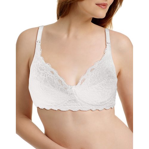 Gilligan & O'Malley Lace Underwire Nursing Bra - True White