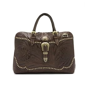 American West Old West Carriage Travel Collection Designer Zip Around Briefcase w Back Open Pocket