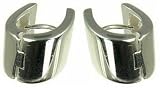 Image of Silver Ladies Wide Plain Huggie Earrings