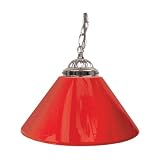 Trademark Plain Red 14 Inch Single Shade Bar Lamp - Silver Hardware, Red