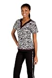 Baby Phat Animal Print Split Neck Scrub Top, Animal Instrinct