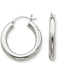 4mm, 14K White Gold Classic Hoop Earrings, 40mm (1 1/2")