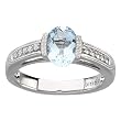 14K White Gold Aquamarine and Diamond Ring