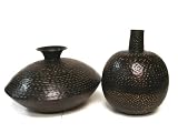 Hammered Long Oval Vase (Metal)