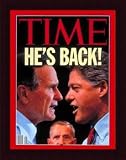 George Bush, Bill Clinton and Ross Perot / TIME Cover: October 12, 1992, Framed Art Print by TIME Magazine