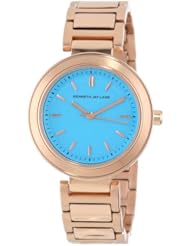 Kenneth Jay Lane Womens KJLANE-2038 Blue Dial Rose Gold Ion-Plated Stainless Steel Watch