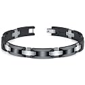 Sophisticated Tungsten and Ceramic Link Bracelet for Men