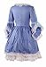 Solilor Sweet Comfortable Long Sleeves Lace Bowknot Blue Gothic Victorian Dress