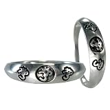 Sterling Silver Aum Om Hindu Band Ring (sz 4-15)
