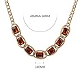 Real Spark Delicate Cut Gemstone Decorated Figaro Chain Luxury Princess Statement Chunky Necklace