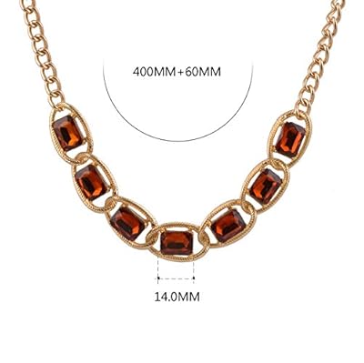 Real Spark Delicate Cut Gemstone Decorated Figaro Chain Luxury Princess Statement Chunky Necklace