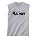 Marines Sleeveless T-Shirt - Military Style Physical Training T-Shirt in gray