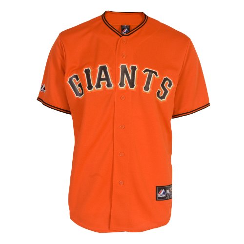 MLB Men's San Francisco Giants Buster Posey Orange Short Sleeve 6 Button Synthetic Replica Baseball Jersey Spring 2012  (Orange, Large)