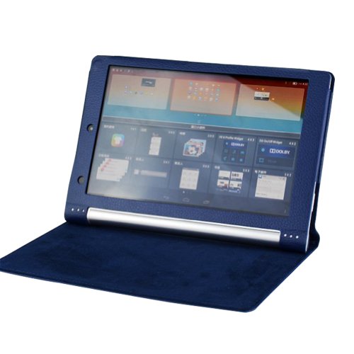 FanTEK Lenovo Yoga Tablet 10 B8000 HD+ B8080 10.1-Inch Case - PU Leather Auto Sleep Wake Magnetic Smart Cover (Dark Blue)