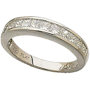 Platinum Princess Cut Diamond Anniversary Band