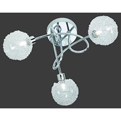 Reality Leuchten R61323006 Halogen-Deckenleuchte, inkl. 3x G9, Gl�ser mit Aluminiumgeflecht, in chrom