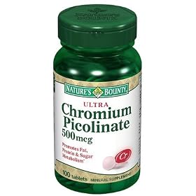 Nature's Bounty Chromium Picolinate, Ultra, 500 mcg, Tablets, 100 ct.