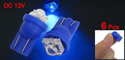 uxcell® 6 Pcs T10 Blue LED 168 194 W5W Backup Map Light Bulb Lamp DC 12V