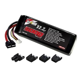 20C 11.1V 5000mAh 3S LiPo: UNI Plug from Battery Chargers