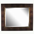 Contemporary Beveled Mirror Collection - Mahogany/ Gold