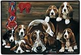 Basset Hound Family Doormat Rug Mat