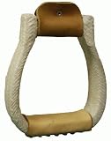 Rawhide Braided Covered Polished Aluminum Saddle Stirrup