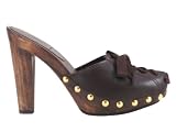 Miu Miu By Prada Women's Wooden Clog Heel Shoes