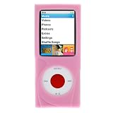 Premium Kroo Pink Silicone Skin Case + Premium Reusable LCD Screen Protector + Rapid Car charger + Home Travel Charger + USB Data Cablefor Apple iPod nano 8GB 16Gb Chromatic 4th Generation