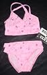 Infant/Toddler Girls 2 PC Swimsuit V-Neck Tankini Pink Mini Floral