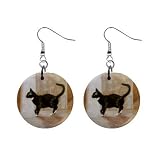 Cat Black & White Earrings Limited Edition Art Jewelry