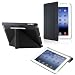 Black Triangle Multi Fold Magnetic Smart Slim Full Body PU Leather Case Cover for Apple New iPad 3 4G iPad 2 with Stylus