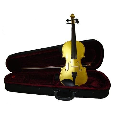New Merano 15 inch GOLD Viola with Case and Bow+Extra Set of String, Extra Bridge, Pitch Pipe, Rosin
