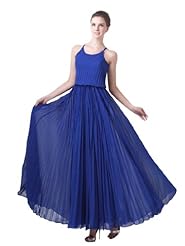 Chiffon Scoop Neck Pleated Ruched Ankle Length Floor Length Evening Dress/Party Dress 