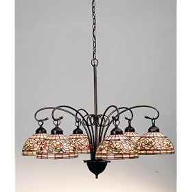 Meyda Tiffany 18715 6-Light Chandelier, Mahogany Bronze