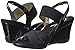 Anne Klein Sport Women's Lorcan Fabric Wedge Sandal,Black/Black,11 M US