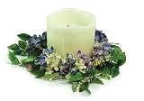 Melrose Purple Hydrangea Candle Ring, 13-Inch Diameter, Purple